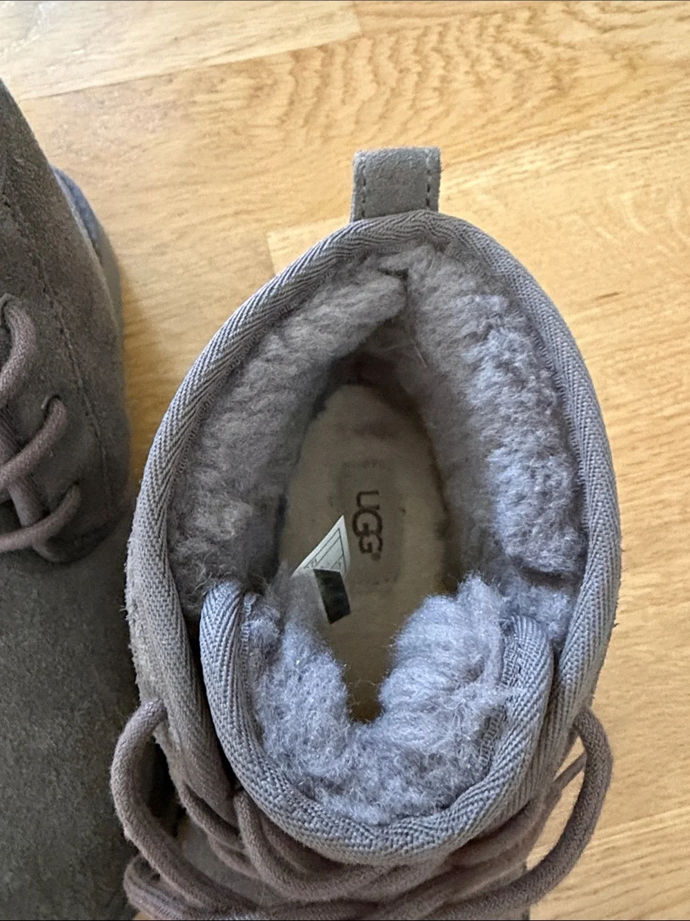 UGG NWOT Women’s Neumel Charcoal Grey Suede Lace-Up Boots